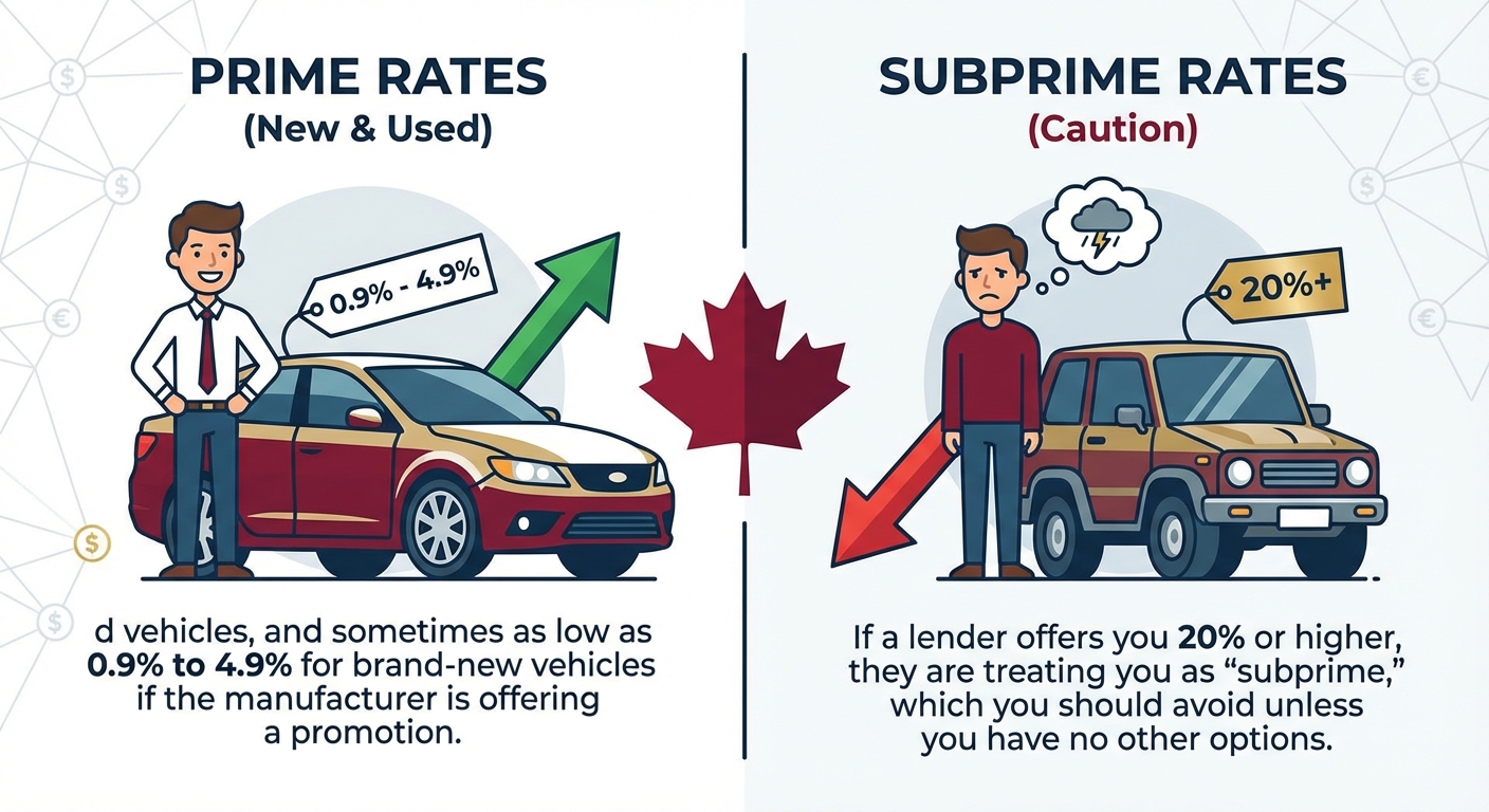 best car loan rates for newcomers to Canada Alberta illustration