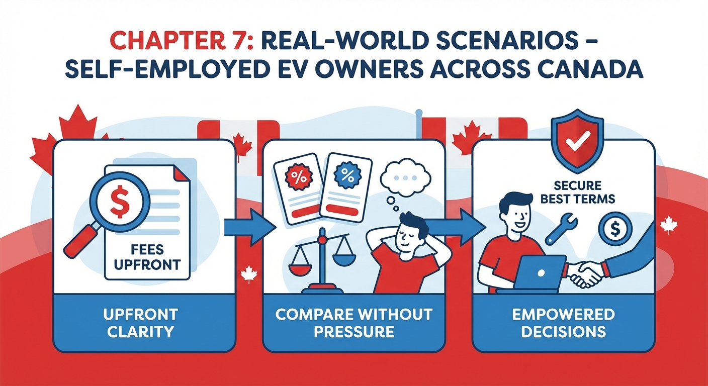 EV financing for self-employed with no income proof Canada illustration