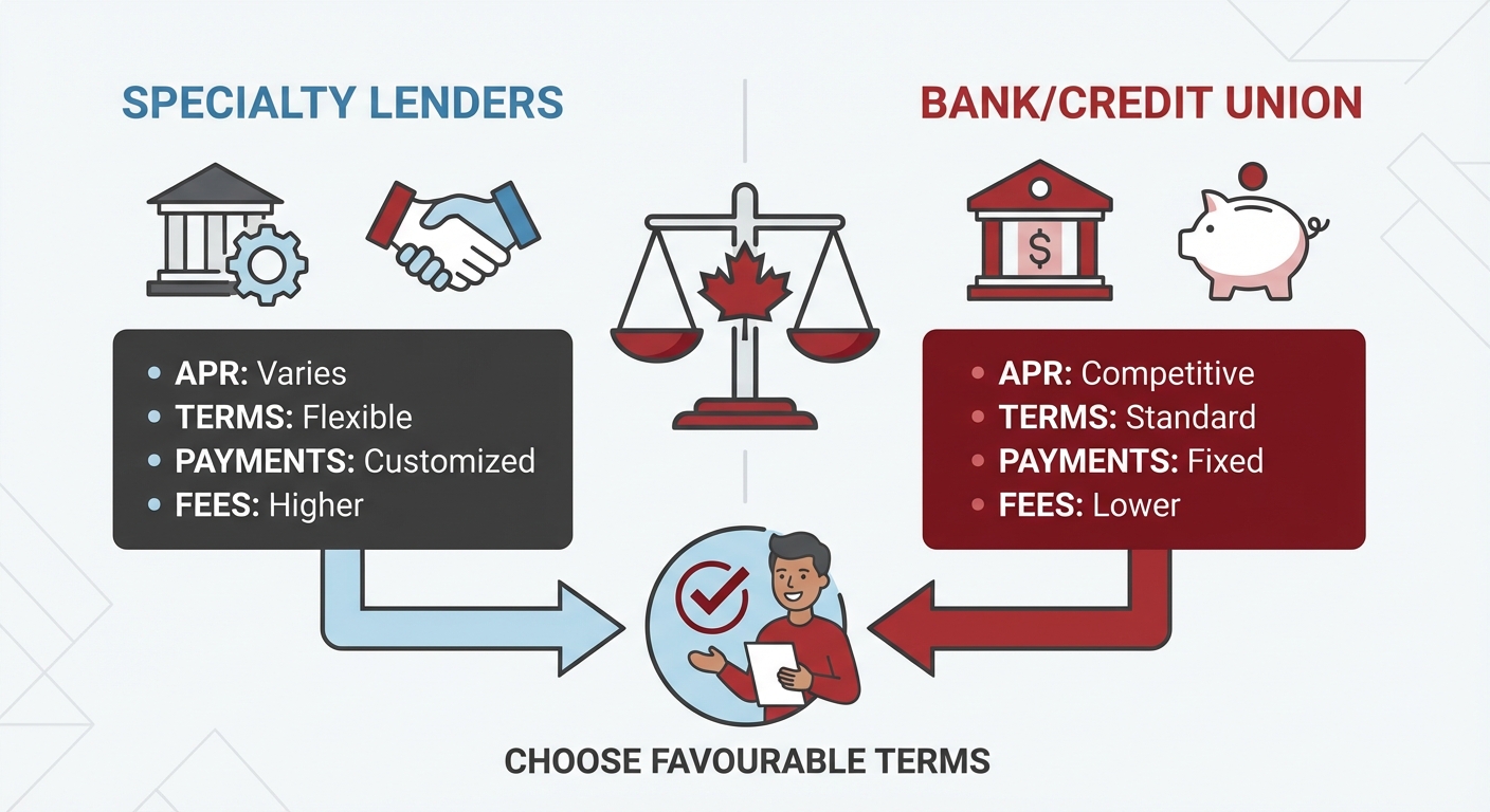 buying a car with no established credit in Canada illustration