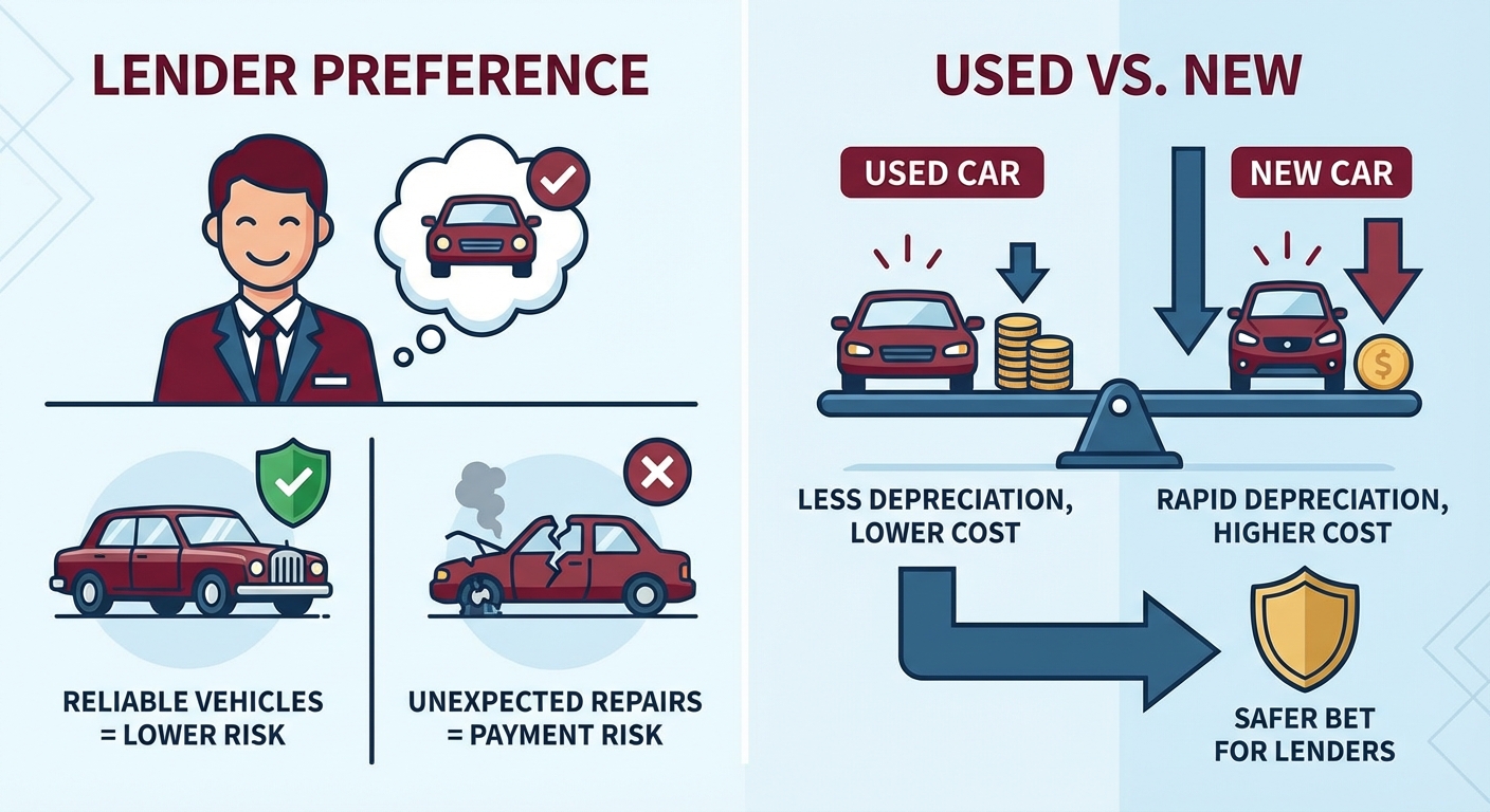 Car loan approval for a job offer contingent on vehicle ownership illustration