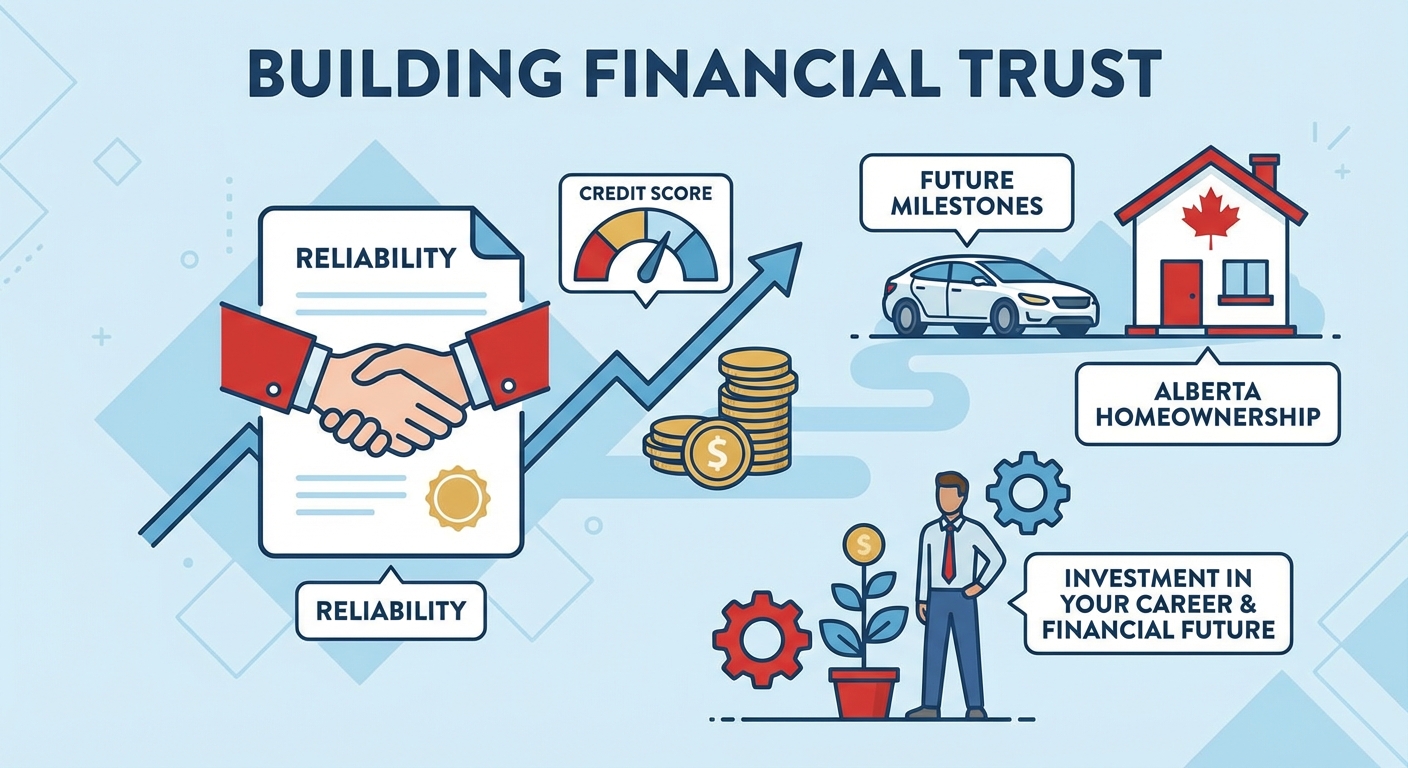 Car loan approval for a job offer contingent on vehicle ownership illustration