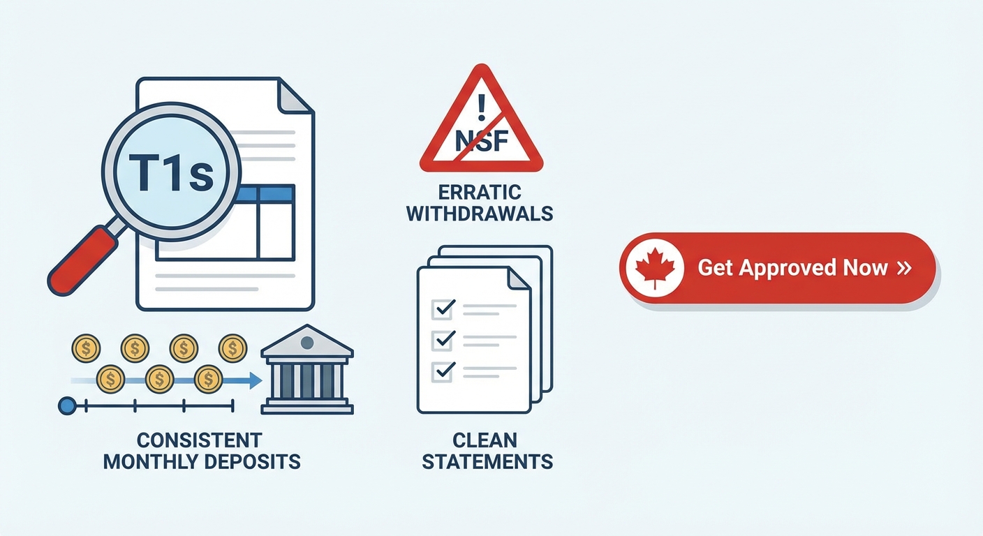 Car loan approval based on tax returns for self-employed Canada illustration