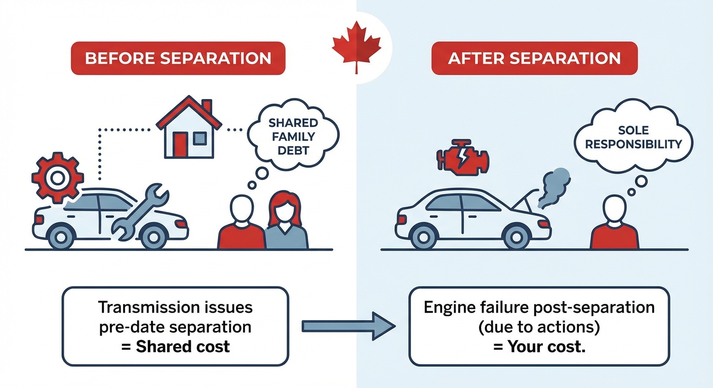 Vehicle repair financing after marital separation British Columbia illustration